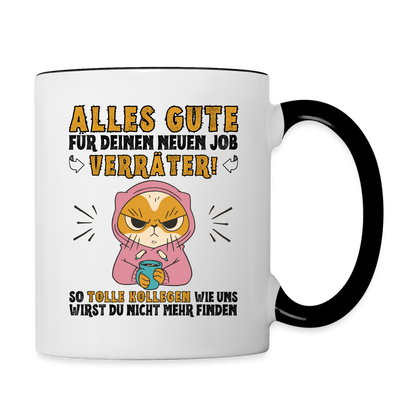 Tasse "Alles Gute für deinen neuen Job Verräter" - Weiß/Schwarz