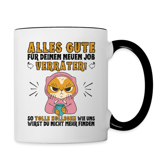 Tasse "Alles Gute für deinen neuen Job Verräter" - Weiß/Schwarz