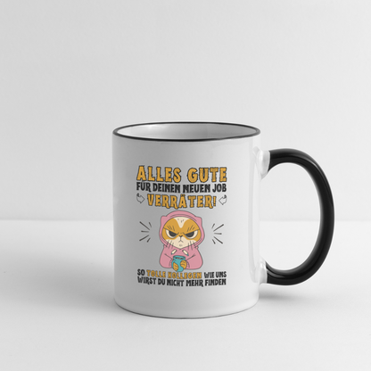 Tasse "Alles Gute für deinen neuen Job Verräter" - Weiß/Schwarz