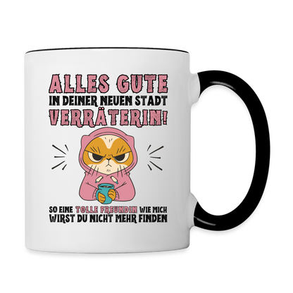 Tasse "Abschiedsgeschenk, wenn die Freundin wegzieht" - Weiß/Schwarz