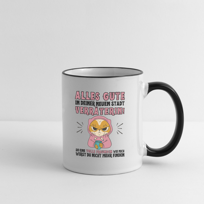 Tasse "Abschiedsgeschenk, wenn die Freundin wegzieht" - Weiß/Schwarz