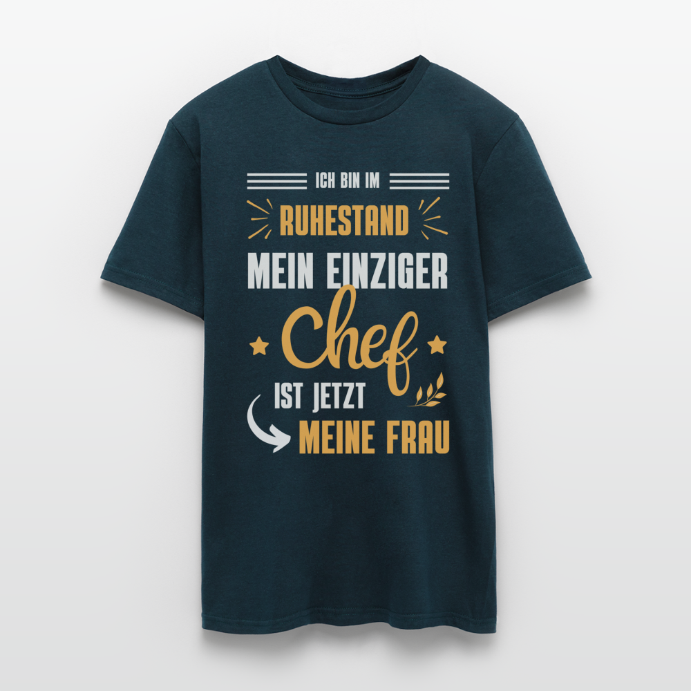 Männer T-Shirt "Männer T-Shirt "Ich bin im Ruhestand - Mein einziger Chef ist jetzt meine Frau"" - Navy