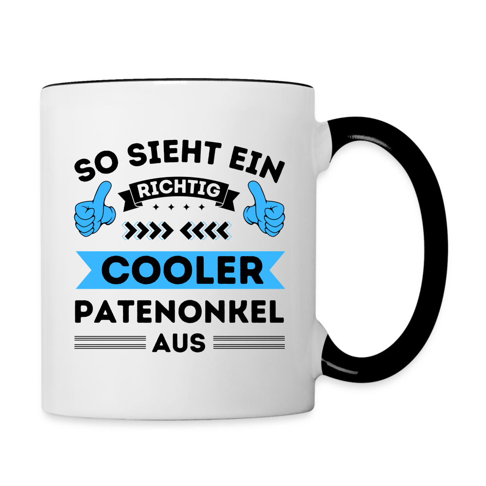 Tasse "So sieht ein richtig cooler Patenonkel aus" - Weiß/Schwarz