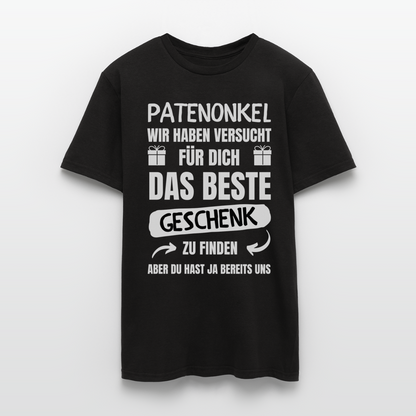 Männer T-Shirt "Patenonkel - wir haben versucht für dich das beste Geschenk zu finden" - Schwarz