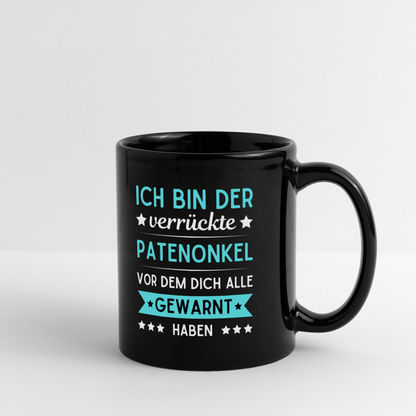 Tasse "Ich bin der verrückte Patenonkel..." - Schwarz