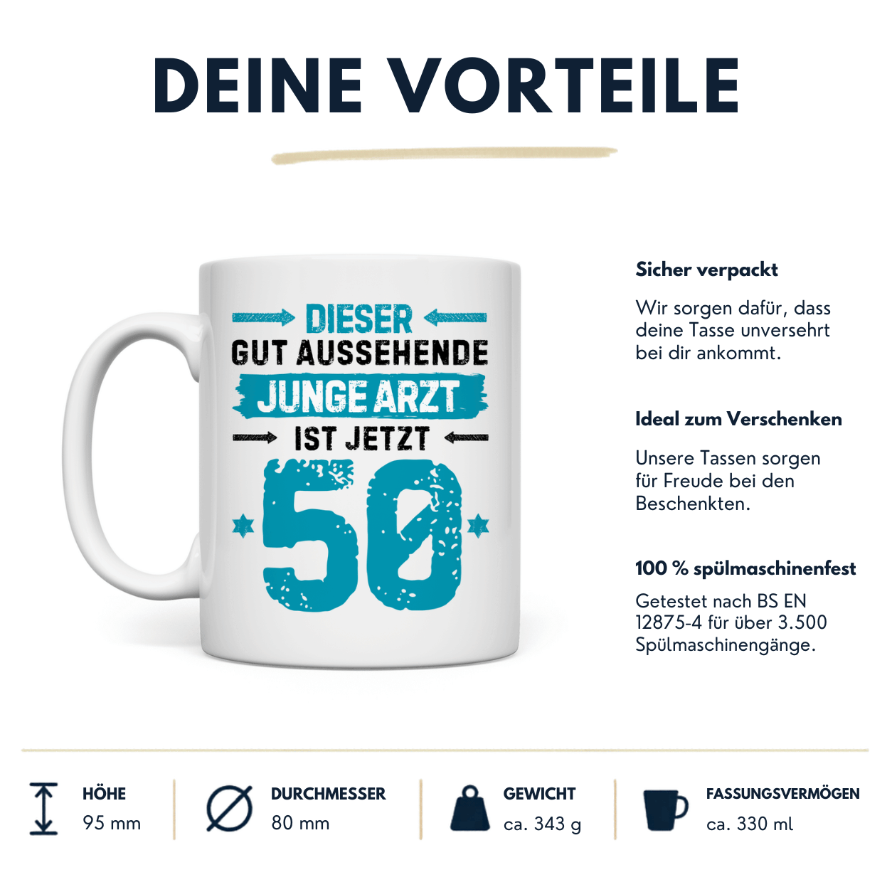 Tasse Arzt 50. Geburtstag