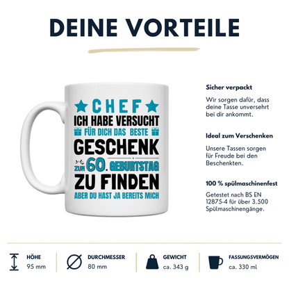 Tasse Chef Geschenk 60. Geburtstag