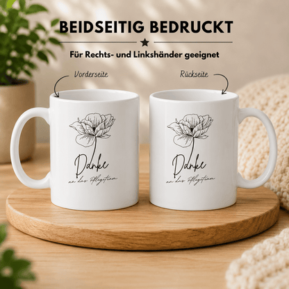 Tasse "Danke an das Pflegeteam" beidseitig bedruckt