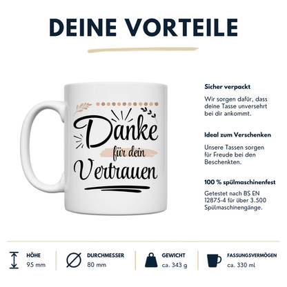 Tasse "Danke für dein Vertrauen"