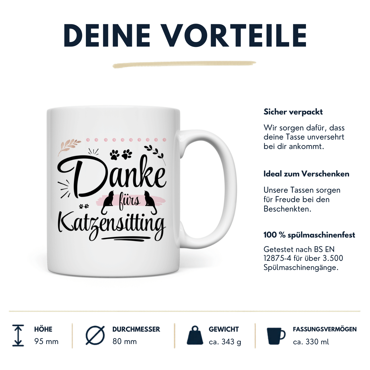 Tasse Danke für Katzensitting Vorteile