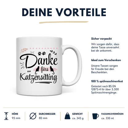 Tasse Danke für Katzensitting Vorteile