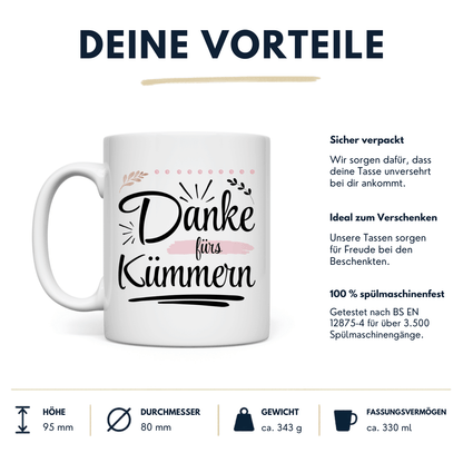 Tasse "Danke fürs Kümmern" Vorteile