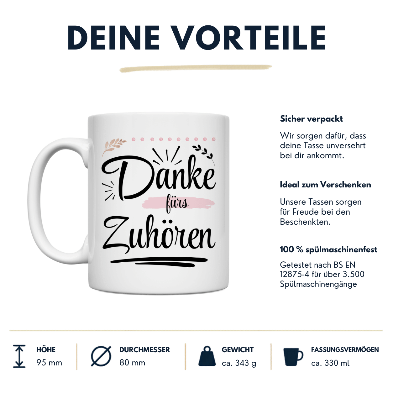 Tasse "Danke fürs Zuhören"