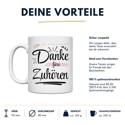 Tasse "Danke fürs Zuhören"