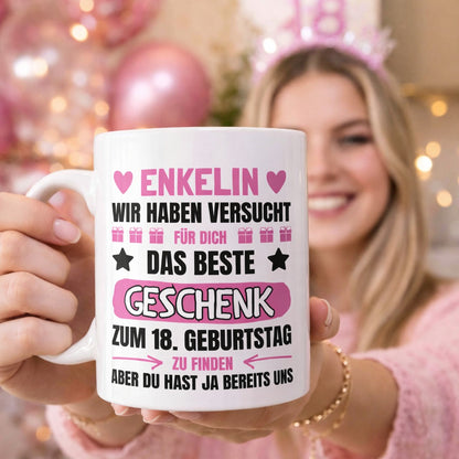 Tasse "Enkelin 18. Geburtstag" (von Großeltern)