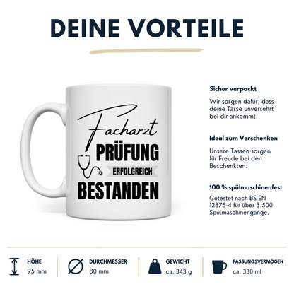 Tasse "Facharzt Prüfung erfolgreich bestanden"