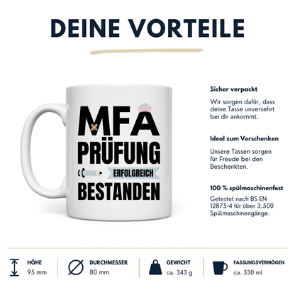 Tasse "MFA Prüfung erfolgreich bestanden" Vorteile