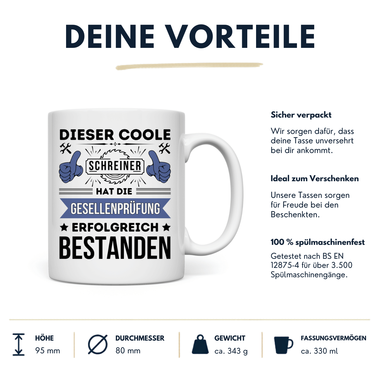 Tasse Schreiner Gesellenprüfung Vorteile