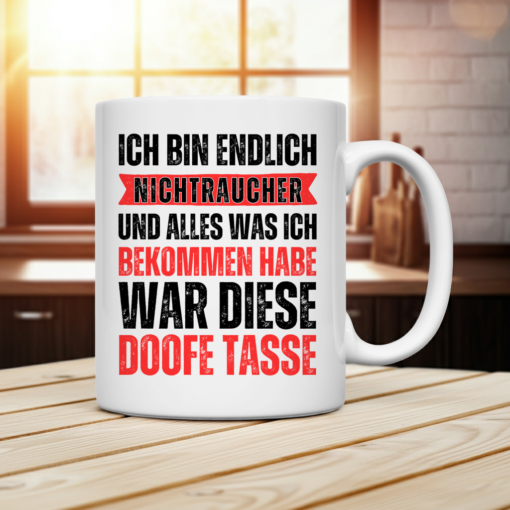 Tasse "Ich bin endlich Nichtraucher und alles was ich..."