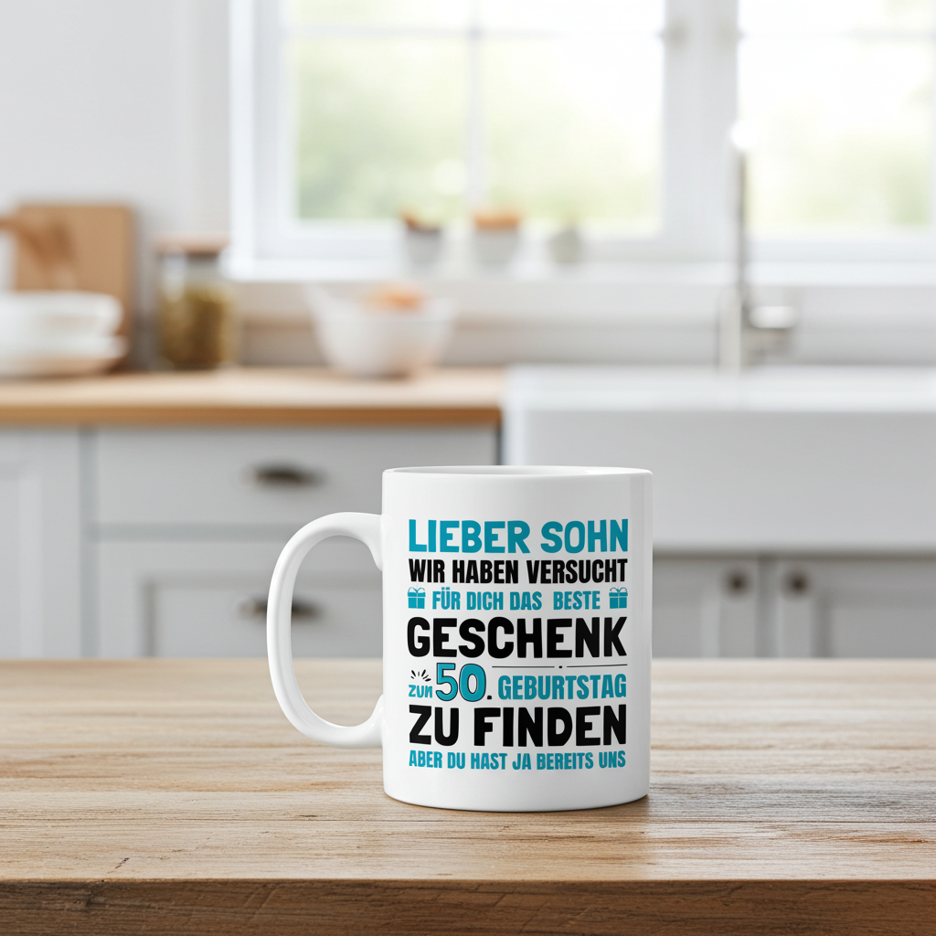 Tasse "Sohn - Bestes Geschenk zum 50. Geburtstag"