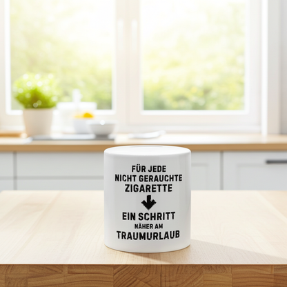 Nichtraucher Spardose "Für jede nicht gerauchte Zigarette" (9,5 x 8cm)