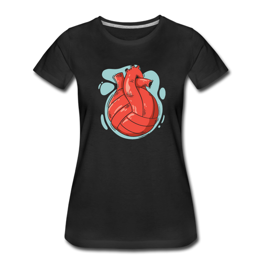 Frauen T-Shirt "Volleyball als Herz" - Schwarz