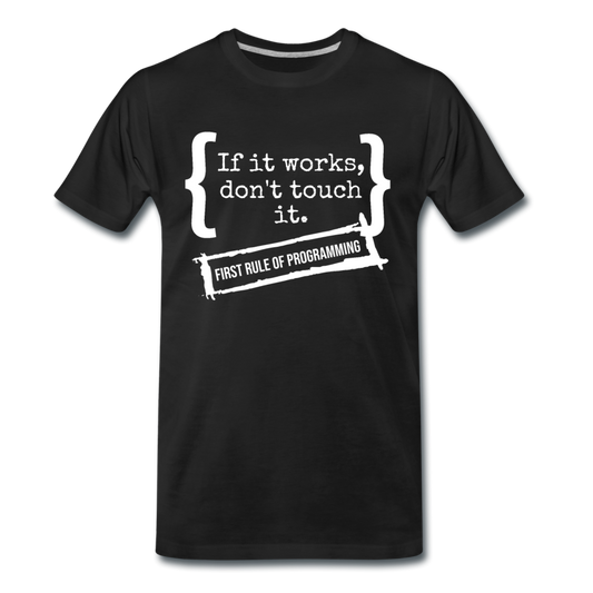 Männer T-Shirt "First rule of programming" - Schwarz