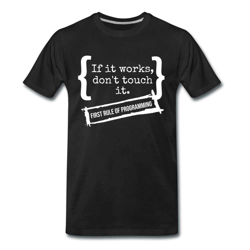 Männer T-Shirt "First rule of programming" - Schwarz