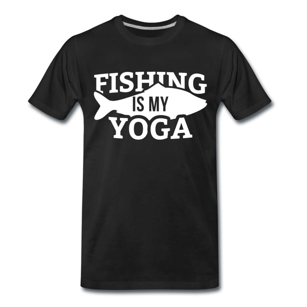Männer T-Shirt "Fishing is my yoga" - Schwarz