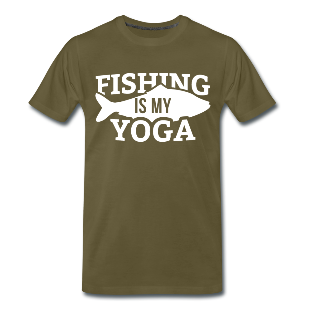 Männer T-Shirt "Fishing is my yoga" - Khaki