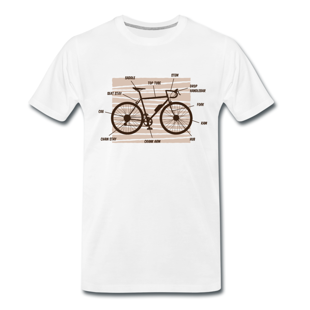 Männer T-Shirt "Fahrrad Beschriftung" - Weiß