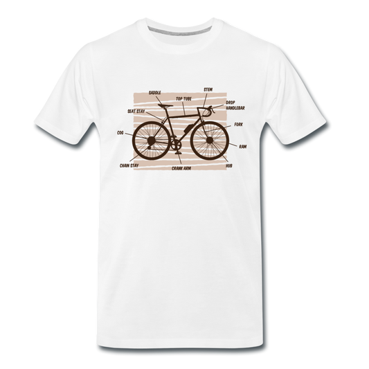 Männer T-Shirt "Fahrrad Beschriftung" - Weiß