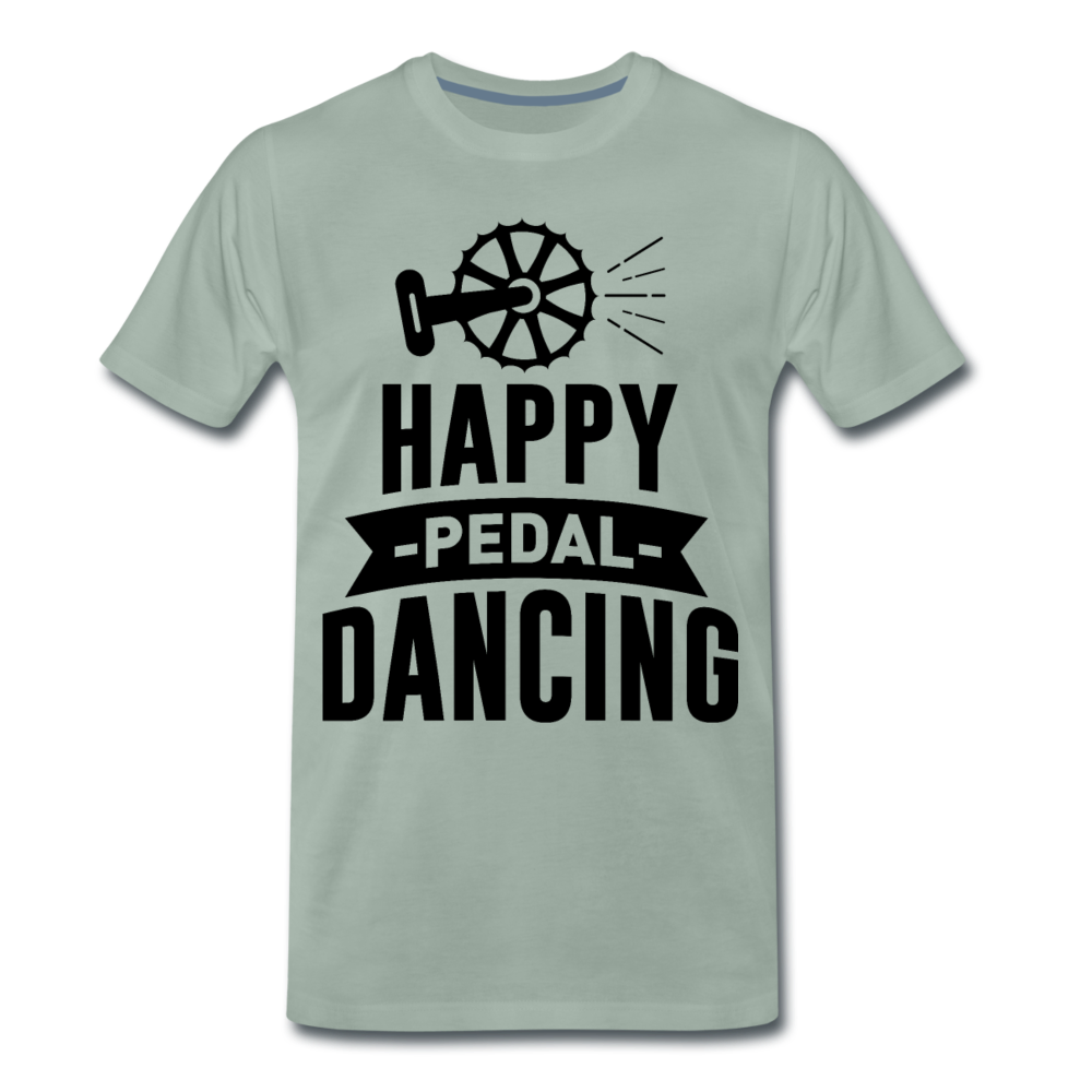 Männer T-Shirt "Happy pedal dancing" - Graugrün