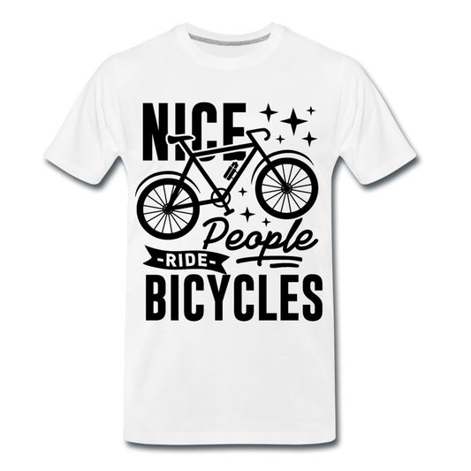 Männer T-Shirt "Nice people ride bicycles" - Weiß