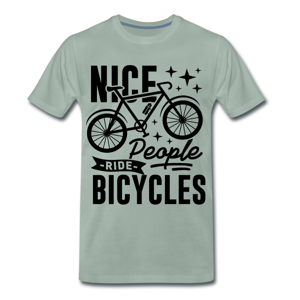 Männer T-Shirt "Nice people ride bicycles" - Graugrün