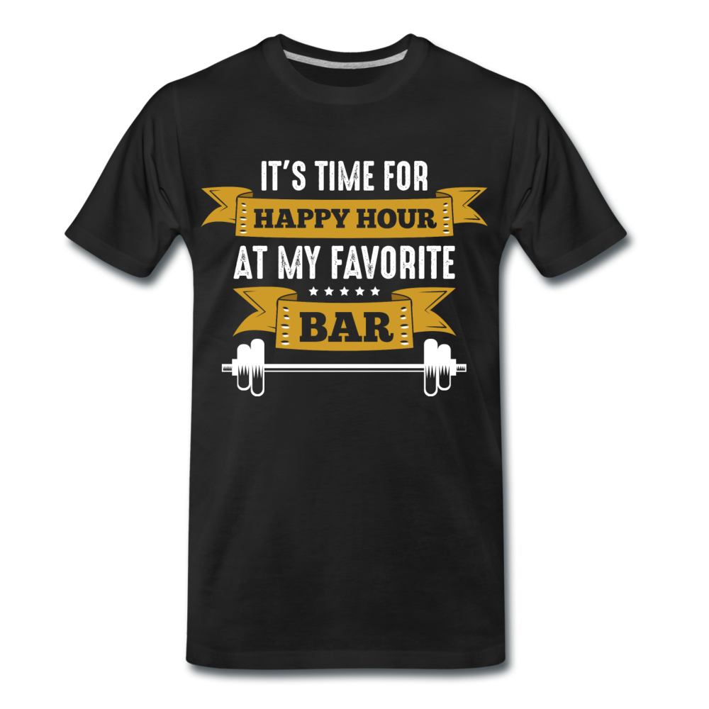 Männer T-Shirt "It's time for happy hour at my favorite bar" - Schwarz