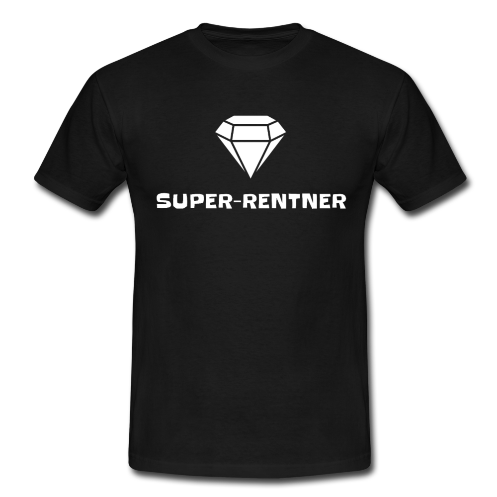T-Shirt "Super-Rentner" - Schwarz