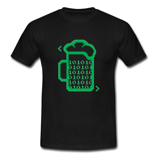 Männer T-Shirt "Bier-Binärcode" - Schwarz