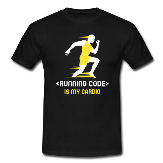 Männer T-Shirt "Running code is my cardio" - Schwarz