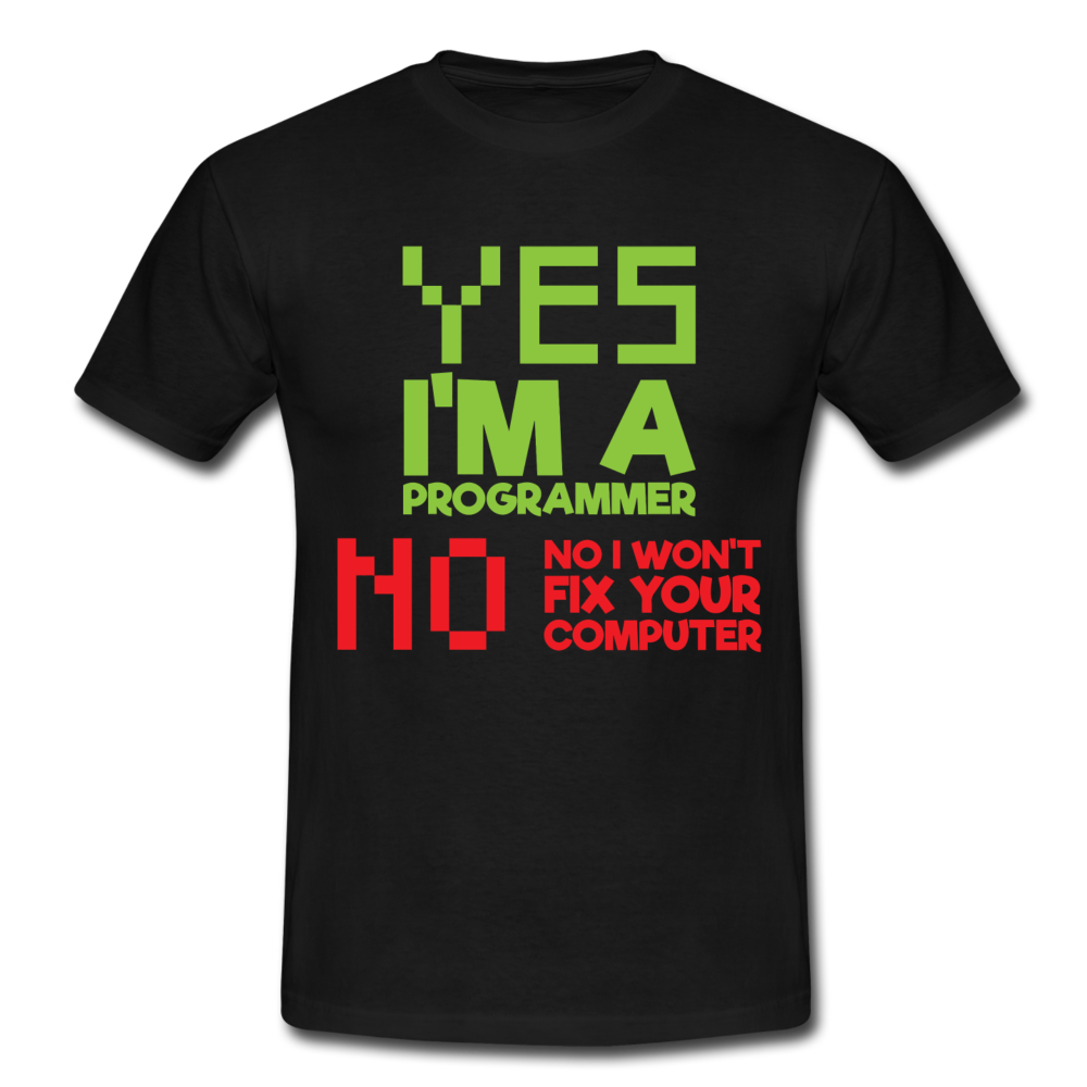 Männer T-Shirt "Yes I'm a programmer..." - Schwarz