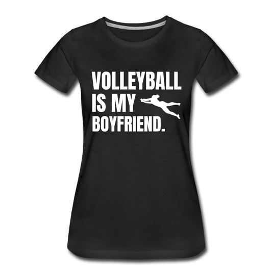 Frauen T-Shirt "Volleyball is my boyfriend" - Schwarz