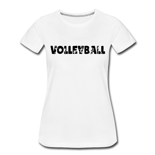 Frauen T-Shirt mit Volleyball Aufschrift - Weiß