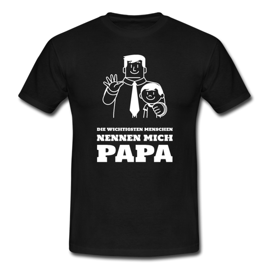 Männer T-Shirt "Die wichtigsten Menschen nennen mich Papa" - Schwarz