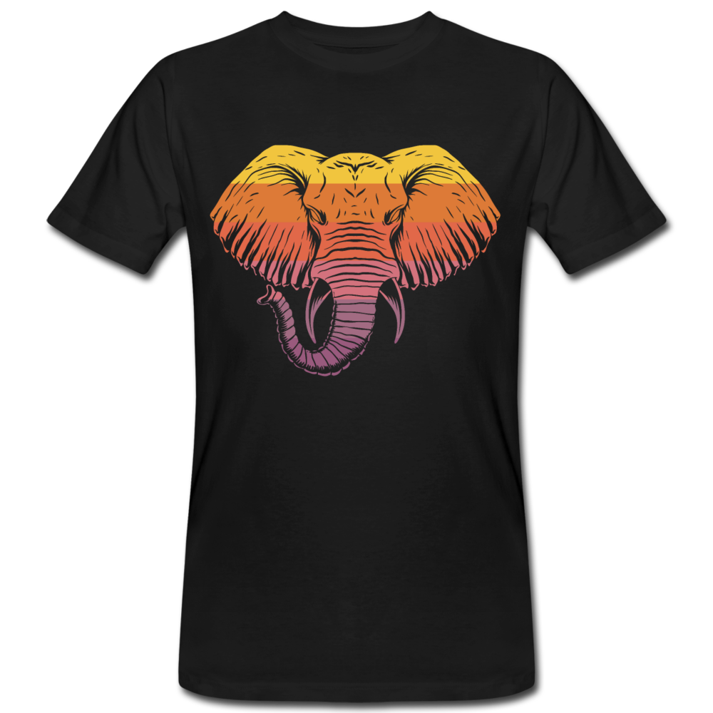 Männer Organic T-Shirt "Retro-Elefant" - Schwarz