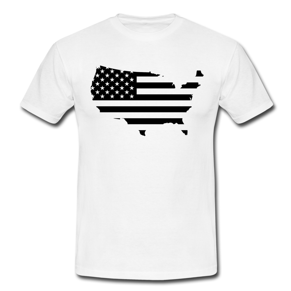 Männer T-Shirt "USA (Schwarz-Weiß-Motiv)" - Weiß
