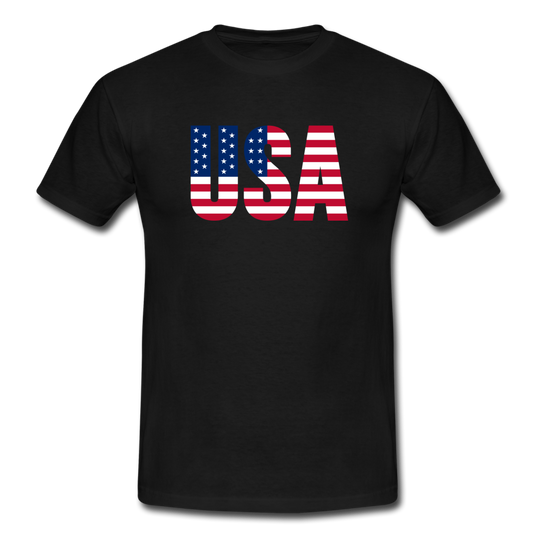 Männer T-Shirt "USA Schriftzug" - Schwarz