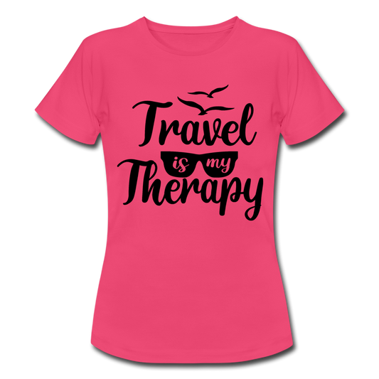 Frauen T-Shirt "Travel is my therapy" - Azalea
