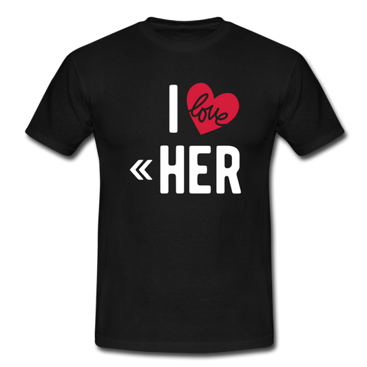Männer T-Shirt "I love her" - black