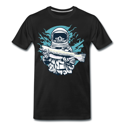 Männer T-Shirt "Astronaut mit Fisch" - black