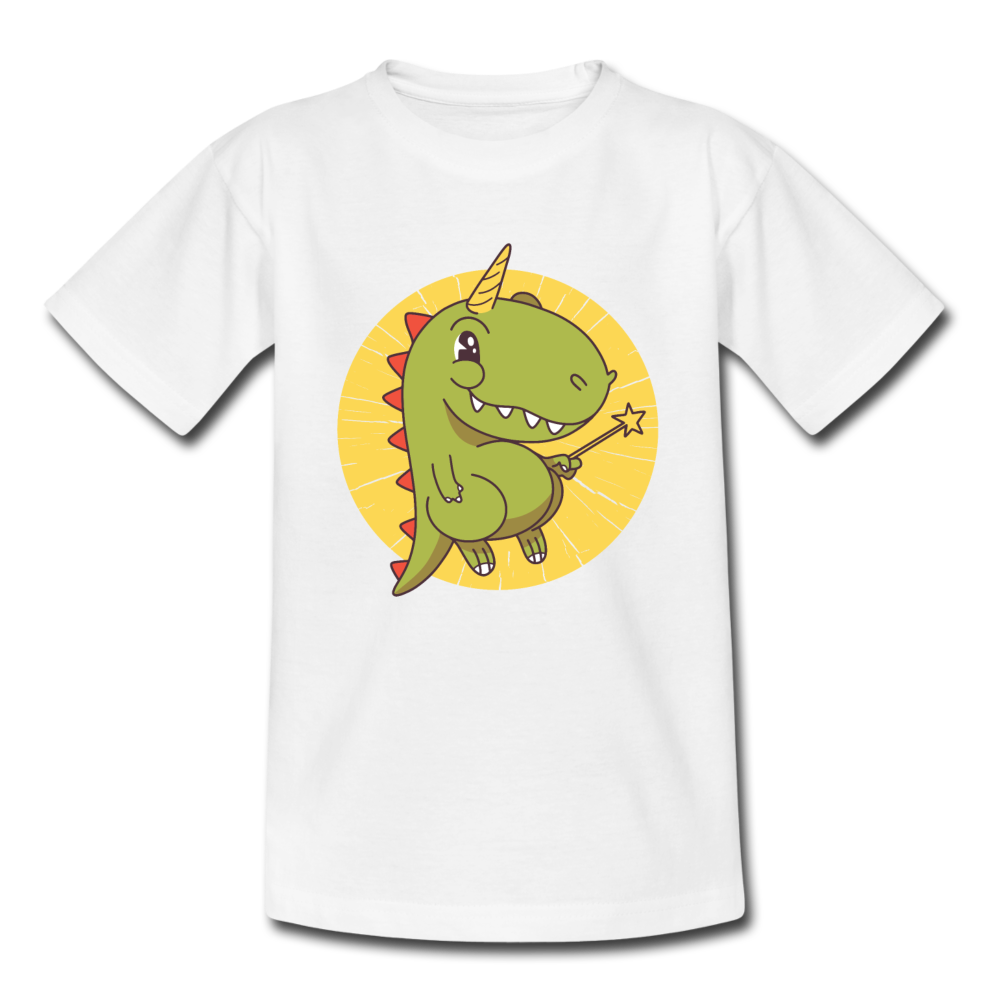 Kinder T-Shirt "Dinosaurier-Einhorn" - Weiß